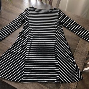 Black and white stripped long sleeve dress